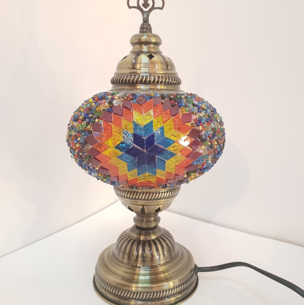 Handmade Turkish mosaic table lamp